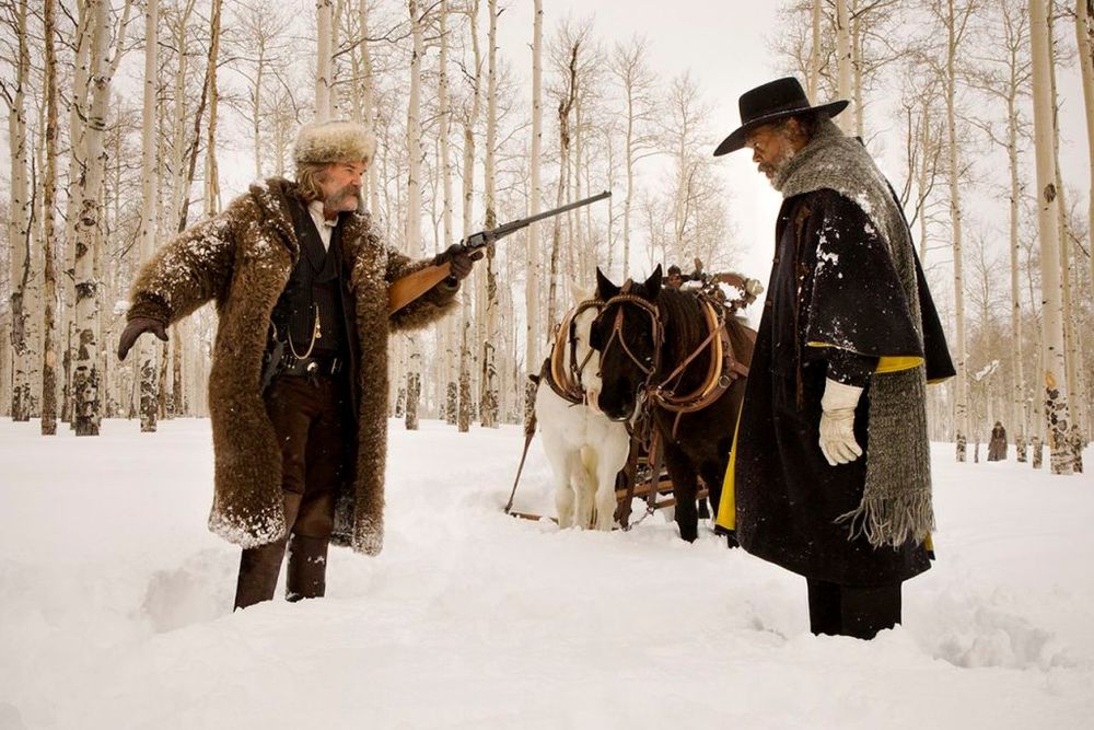 ساموئل ال جکسون و کرت راسل در فیلم «هشت نفرت انگیز»(the hateful eight) ساخته کوئنتین تارانتینو